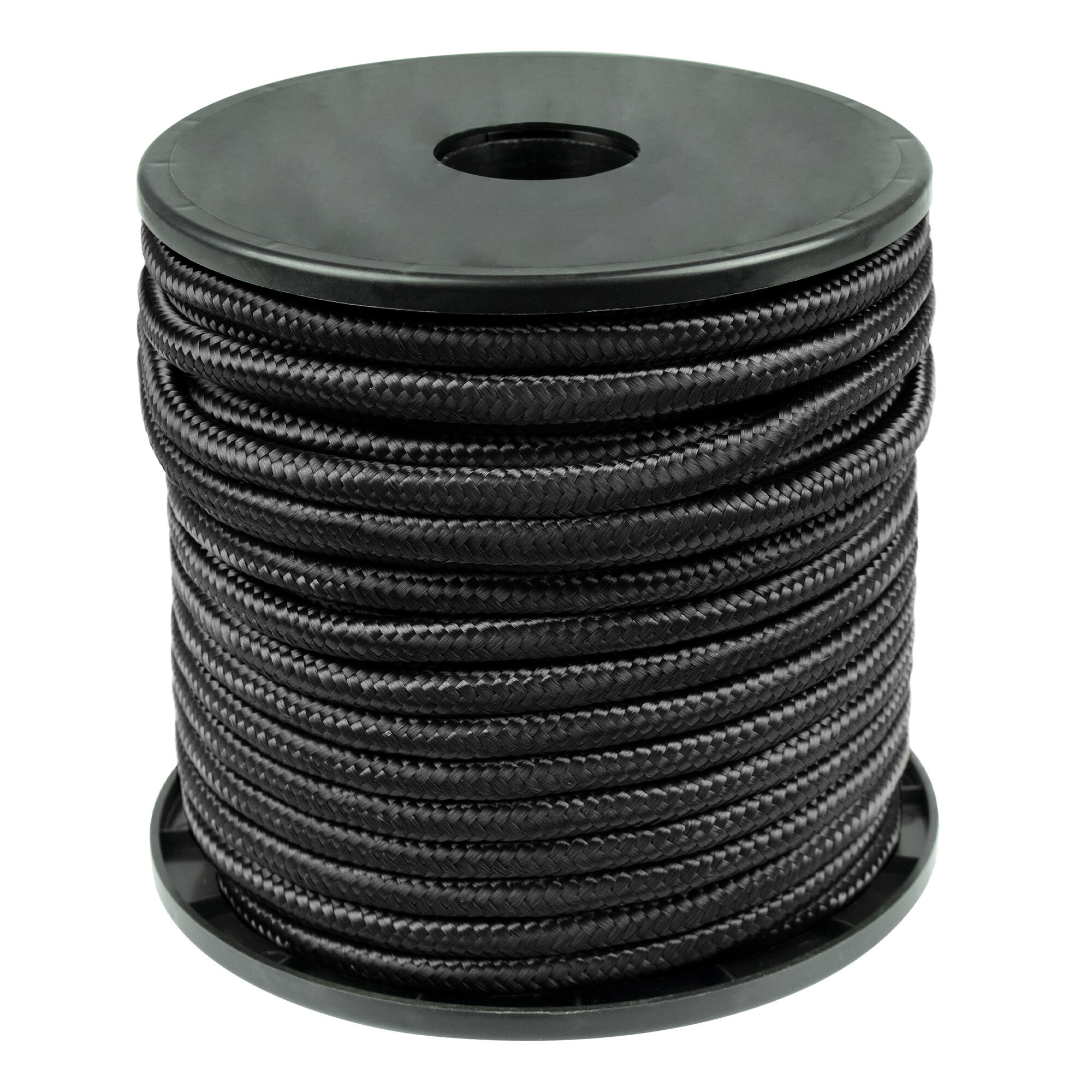 Corda campeggio | Rotolo paracord | 9 mm spessore / 30 m lunghezza | Nero 1/4