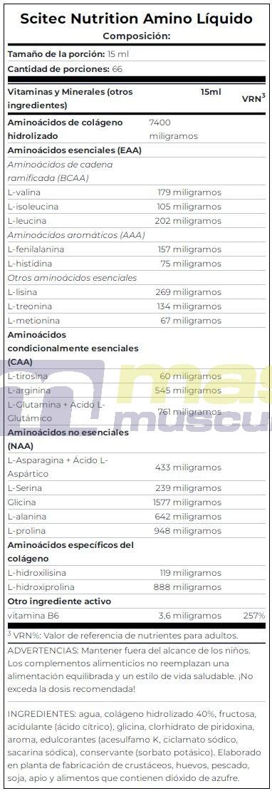 Amino Liquid - 1L Cereza Scitec Nutrition 4/4