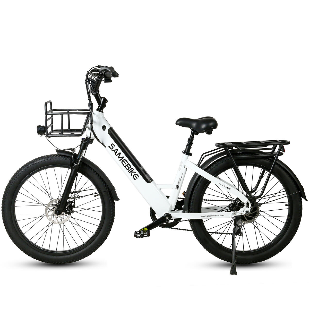 Samebike - Vélo De Ville Électrique Rs-a01 48v-14ah (672wh) - Semi Fatbike 26"x3.0" - Vélo Ville - Blanc - Taille Unique - Decathlon