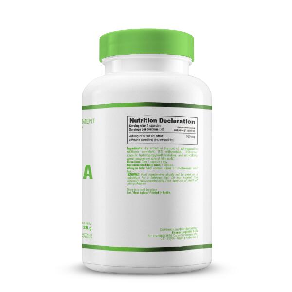 Ashwagandha - 60 Cápsulas Vegetales de Smart Supplements