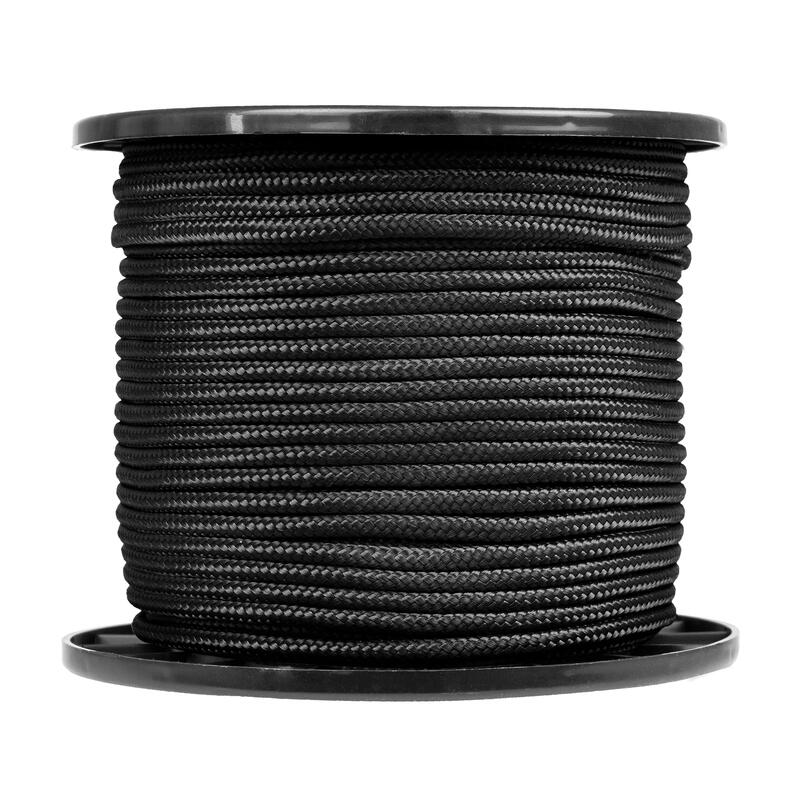 Corda de campismo Paracord | 5 mm de espessura / 70 m de comprimento | Preto