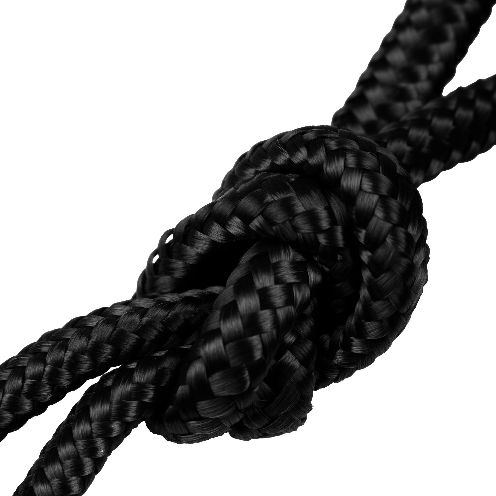 Paracord Camping Seil | Allzweck Tau | 7 mm Dicke / 15 m Länge | Schwarz 3/4