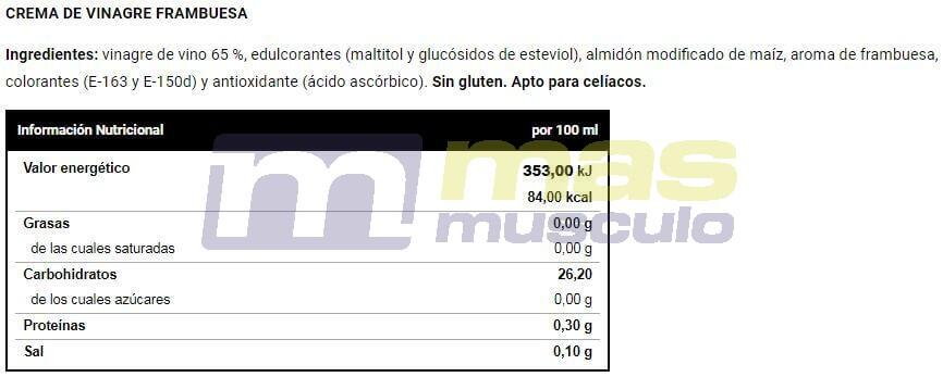 Fit Food Crema de Vinagre 225 Gr Frambuesa - Vitobest 3/3