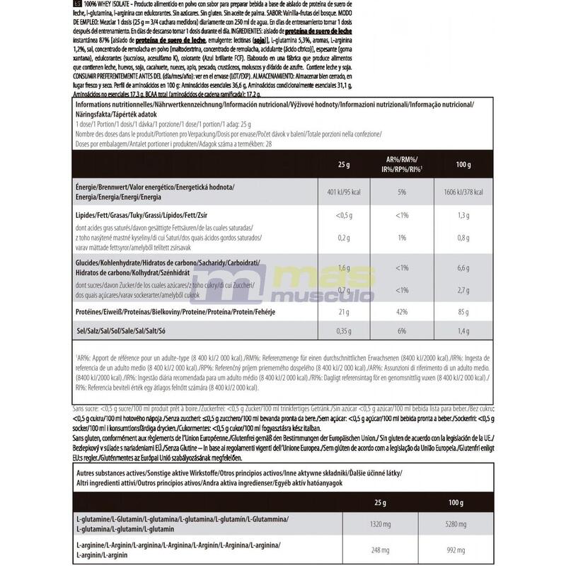 100% Whey Isolate - 700g Vainilla Very Berry de Scitec Nutrition