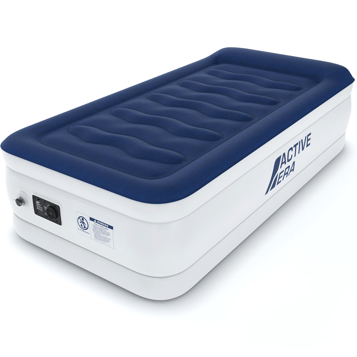 Single Comfort Plus Air Bed – Navy/White 1/7