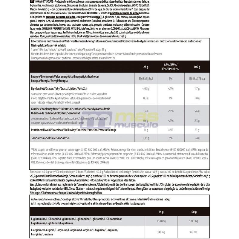 100% Whey Isolate - 700g Crema de Chocolate y Avellanas de Scitec Nutrition