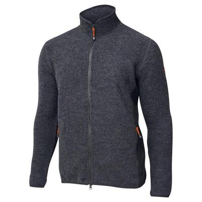 Vest troy full zip graphite marl voor heren van wol - grijs