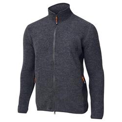 Vest Troy Full Zip Graphite Marl voor heren van wol - Grijs