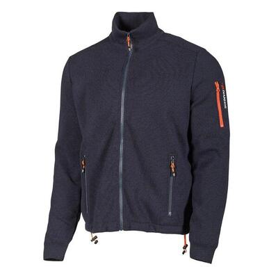 Vest hadar full zip windbreaker navy - fijne merinowol - blauw