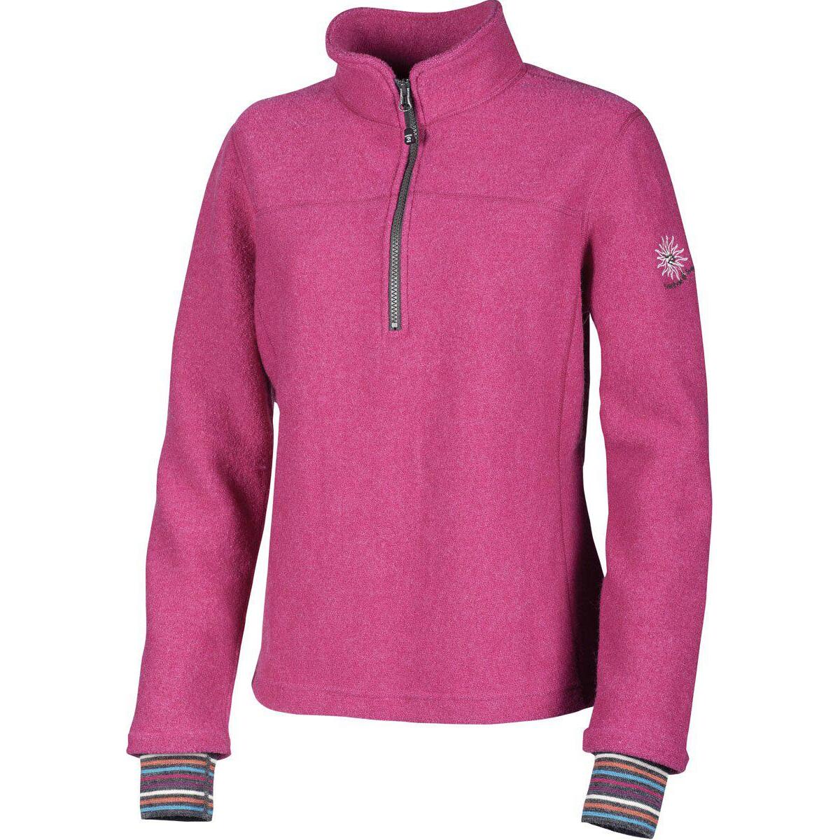 Maglia in lana per donna Dina mezza Zip Rosso Fucsia Rosa