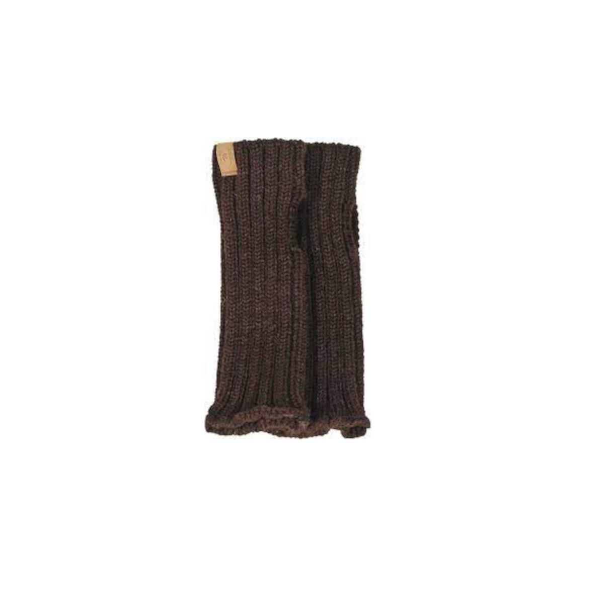 Gebreide handwarmer van wol NLS gaters Coffee Bean - Bruin 1/4