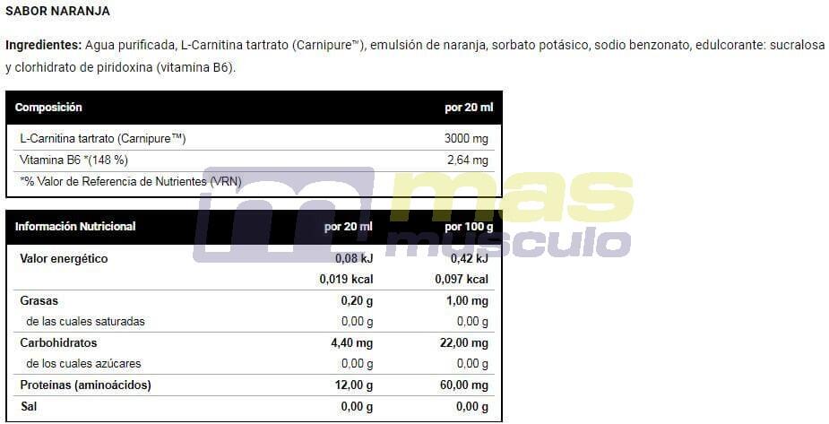 L-Carnitine 3000 - 500ml Sinaasappel VitoBest 4/4