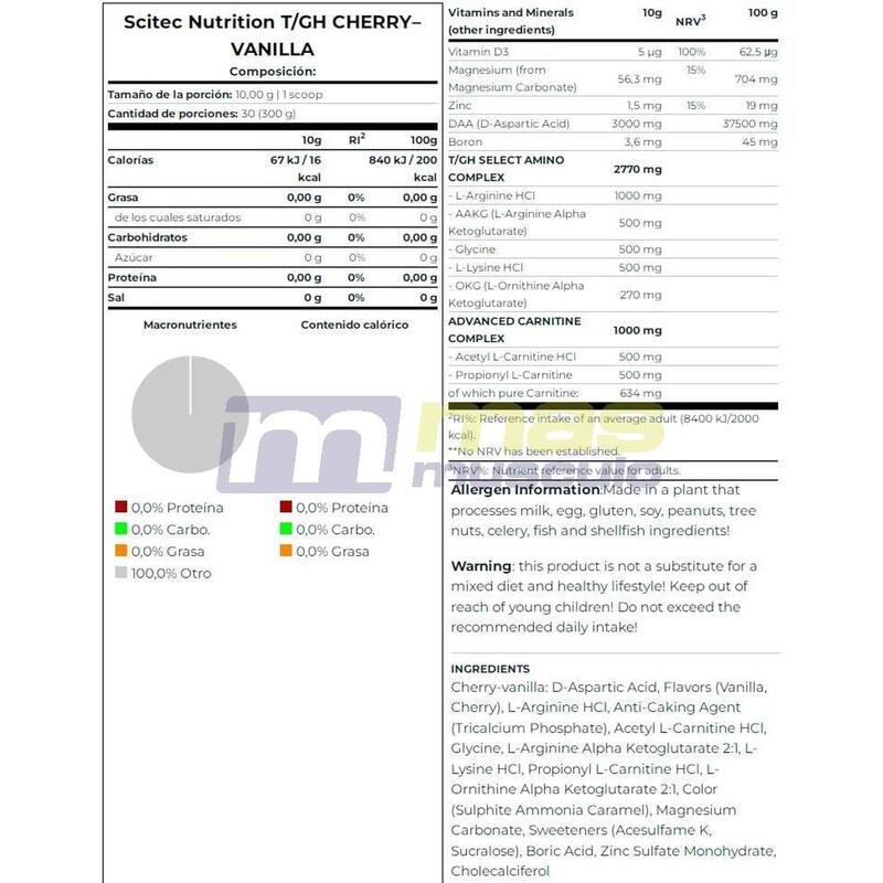 T/GH - 300g Vainilla Cereza de Scitec Nutrition