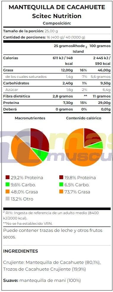 Crema de Cacahuete - 1Kg Crujiente de Scitec Nutrition 2/2