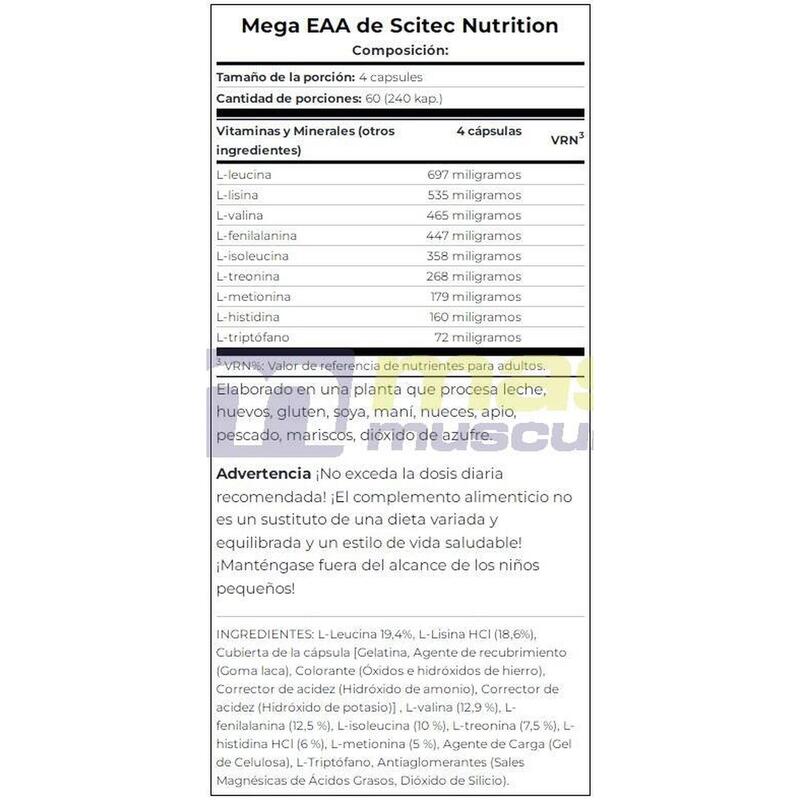 Mega EAA - 240 Cápsulas de Scitec Nutrition