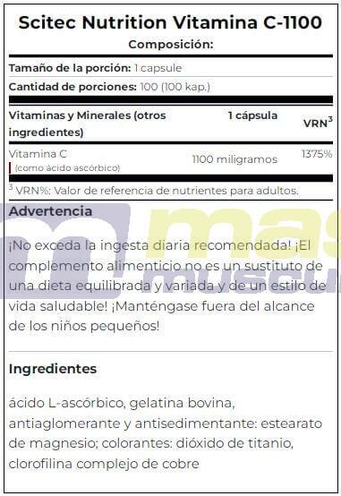 Vita-C 1100 - 100 Cápsulas Scitec Nutrition 3/3