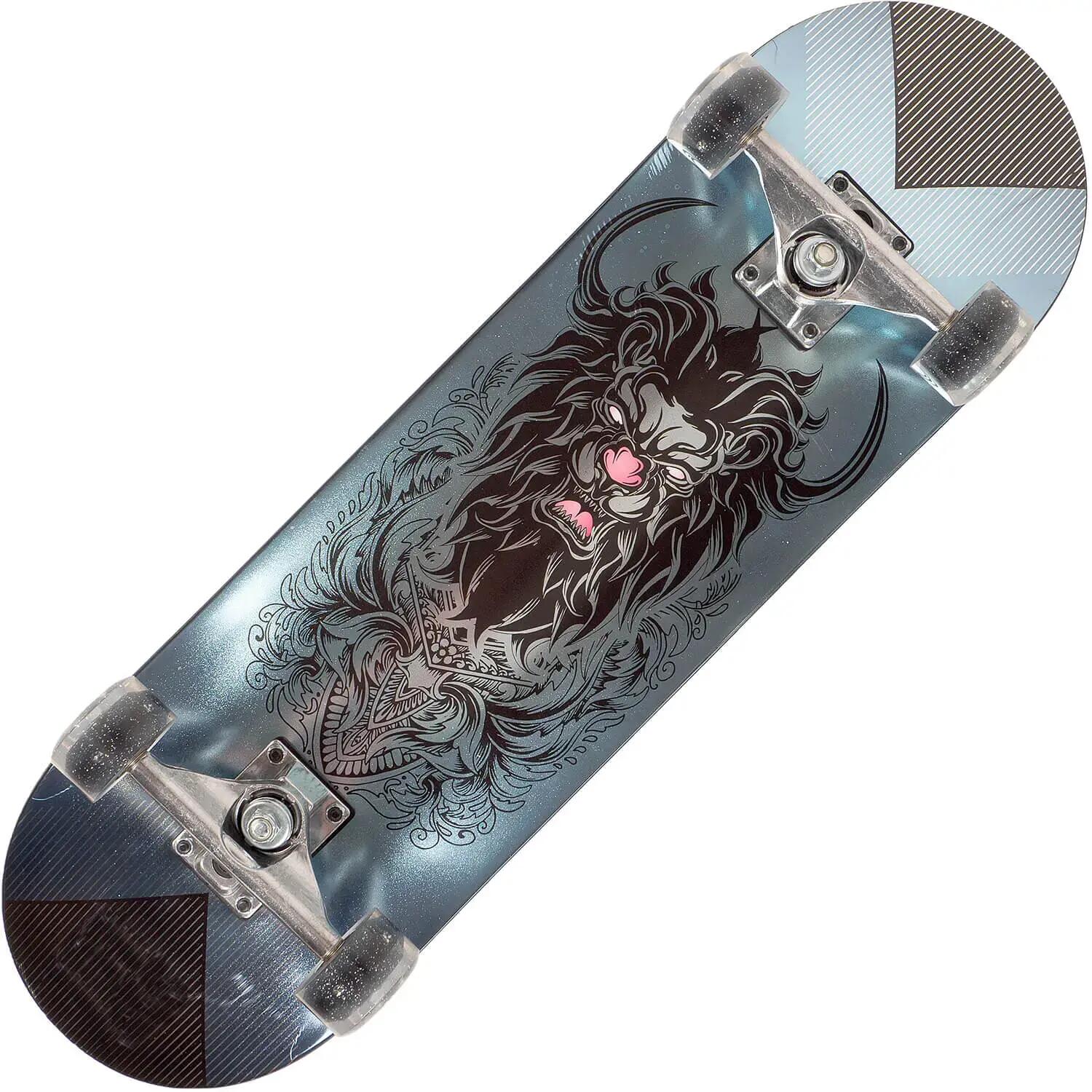 Skateboard dublu print, aluminiu, 70 x 20 cm, multicolor silver, The King 2/6