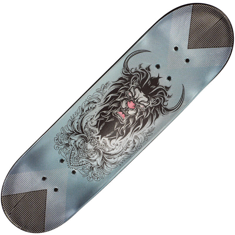 Skateboard dublu print, aluminiu, 70 x 20 cm, multicolor silver, The King