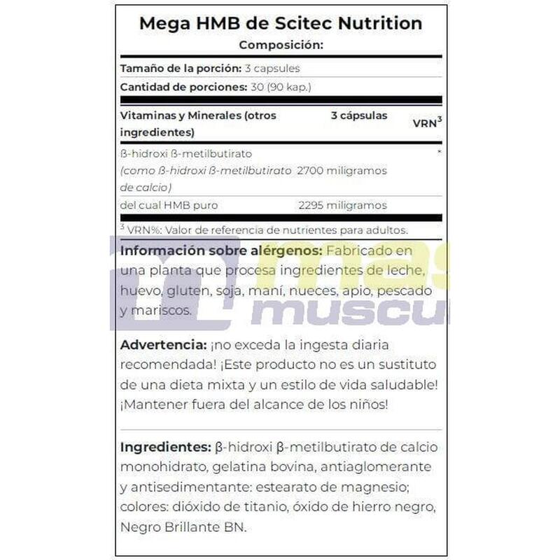Mega HMB 900mg - 90 Cápsulas de Scitec Nutrition