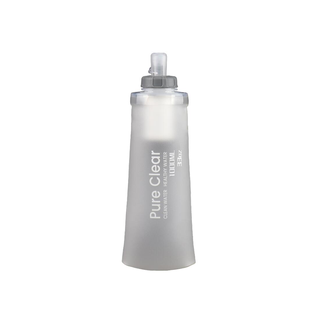 PURE CLEAR 1000ml Collapsible Squeeze Water Filter Bottle - Advanced Water Filtration