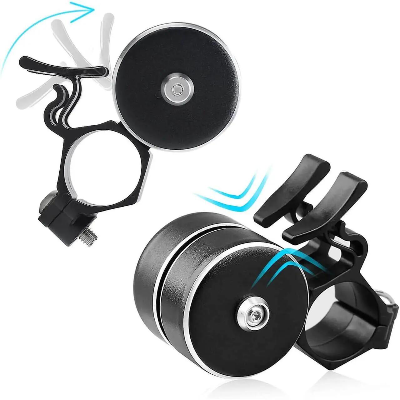 Sonerie bicicleta, metalica, mini, dubla, ding-dong, negru 5/6