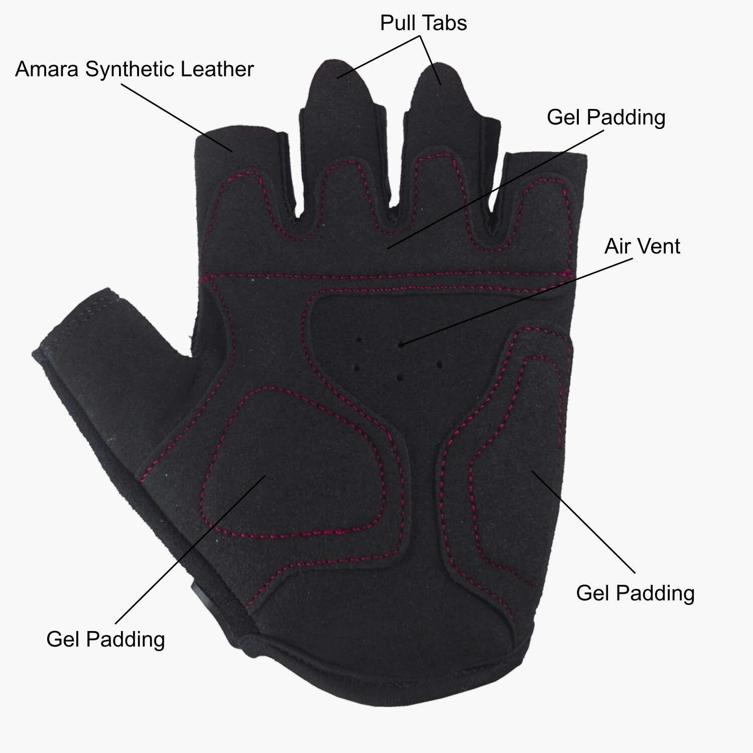Lomo SG2 - Short Finger Cycling Gloves - Pink 2/5