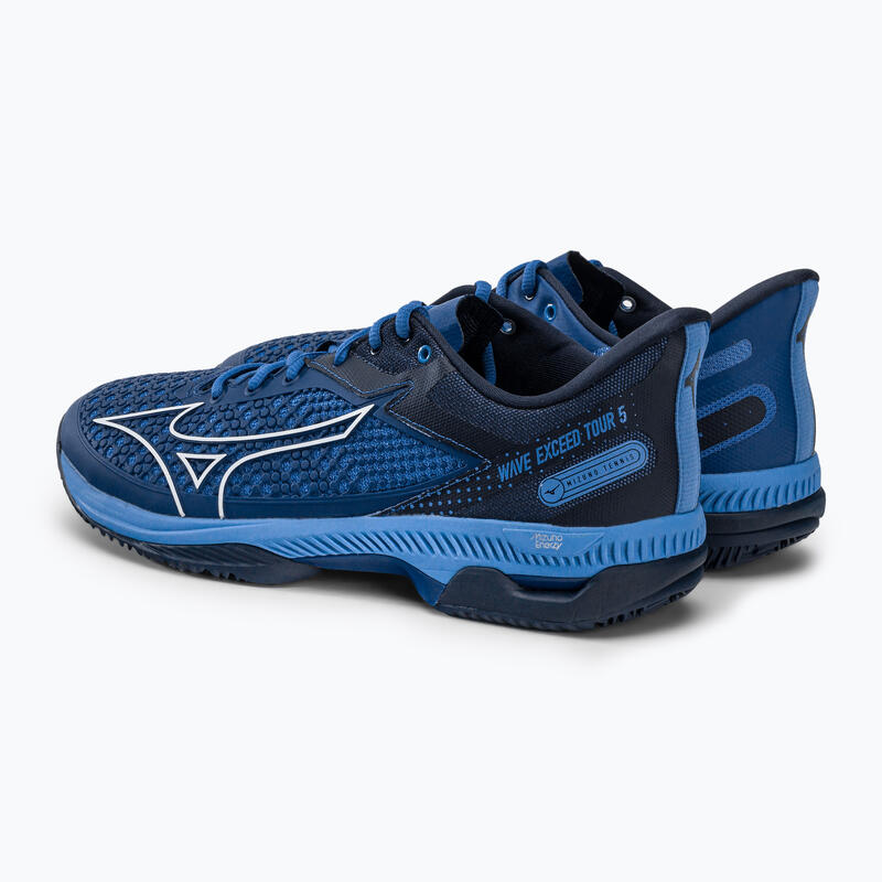 Mizuno Wave excede las zapatillas de tenis masculina de la gira 5 cc