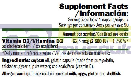 Vitamine d3 2500iu - 90 capsules de Amix Nutrition 4/4