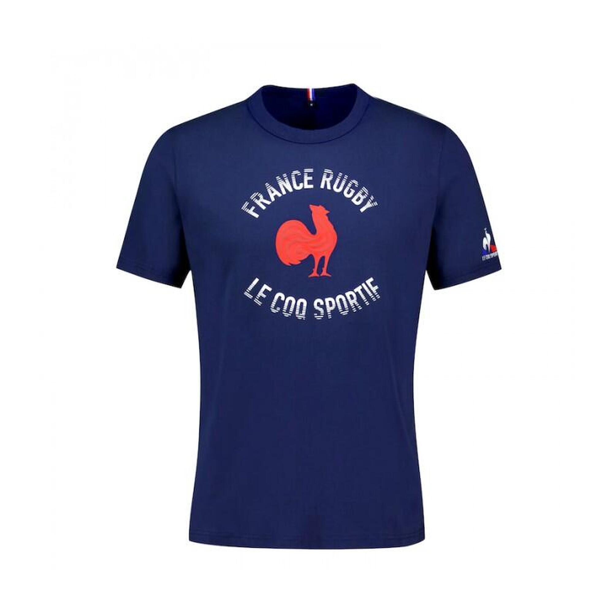 T SHIRT BLEU UNISEXE FANWEAR 2023 FRANCE RUGBY LE COQ SPORTIF LE