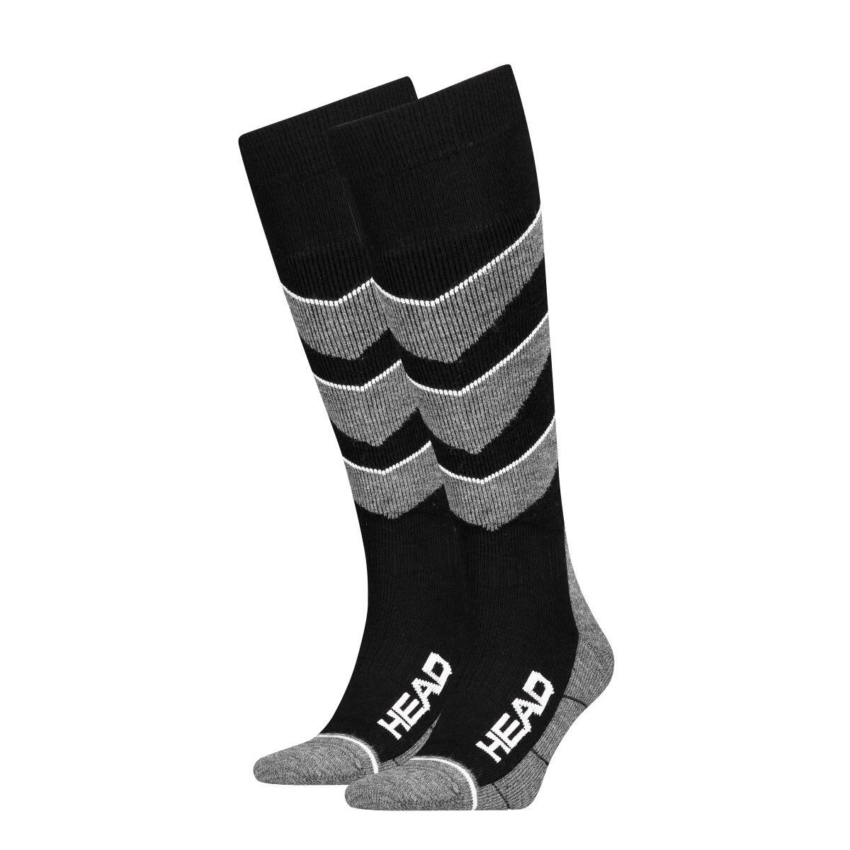 HEAD HEAD Skisokken Unisex V-Shape Kneehigh 2-pack Black Combo
