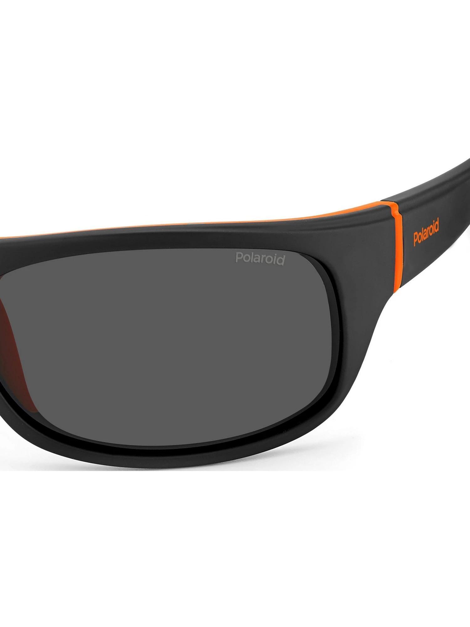 Polaroid Wrap Mens Black Orange Grey Polarized Sunglasses 5/5