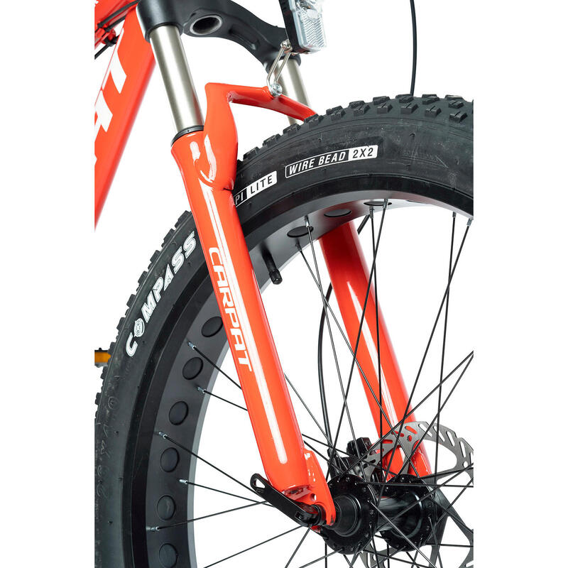 BICICLETA HIDRAULICA FAT-BIKE CARPAT C26278H 26" ROSU ALB