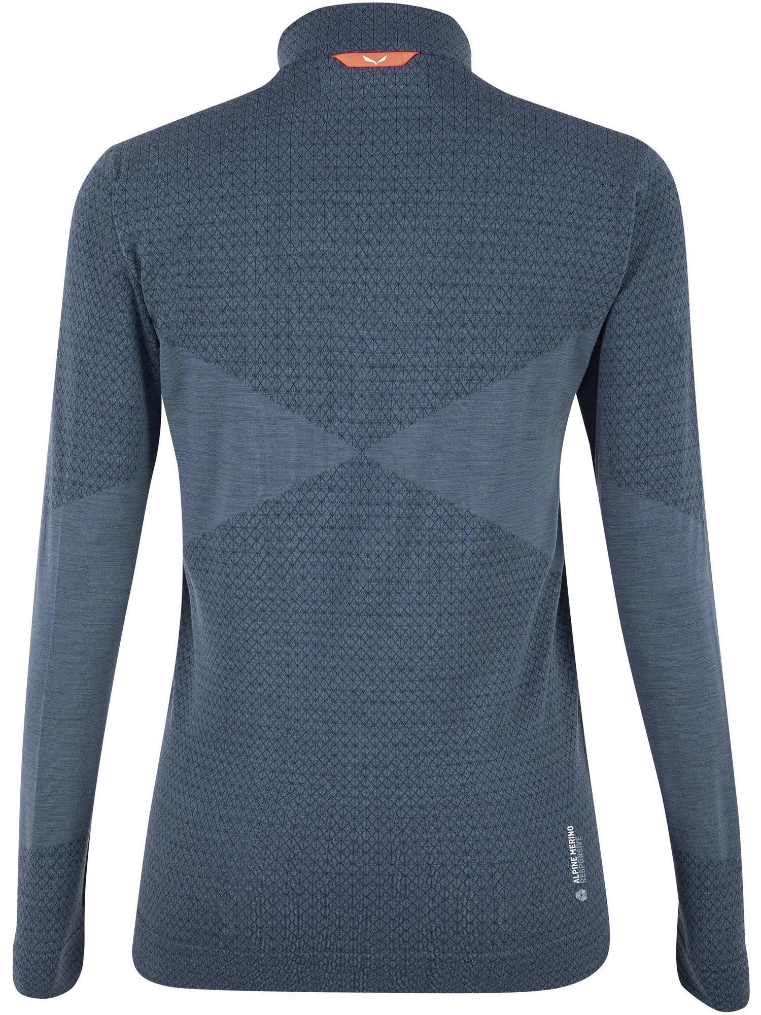 Maillot 1/2 zip femme Salewa Zerbu Med Warm AMR 3/5
