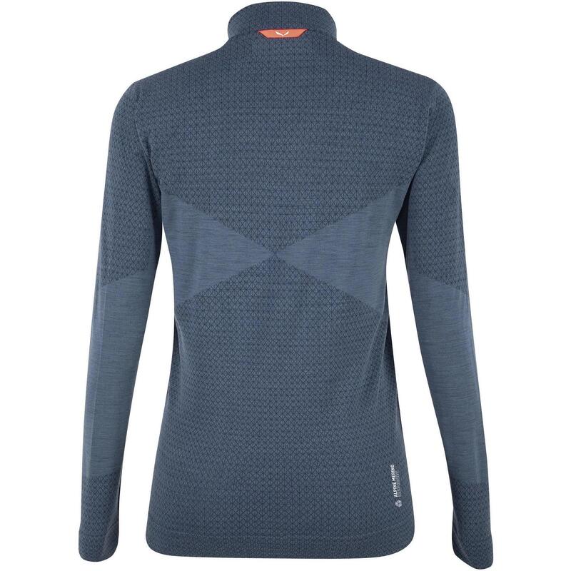 Top lenjerie de corp Zebru Med Warm AMR W 1/2 Z TEE - albastru inchis femei