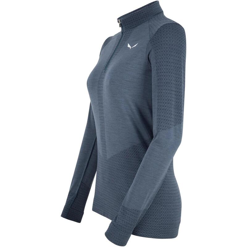 Top lenjerie de corp Zebru Med Warm AMR W 1/2 Z TEE - albastru inchis femei