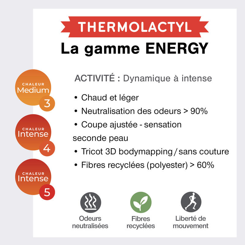 T-shirt col rond Energy 3 Thermolactyl femme