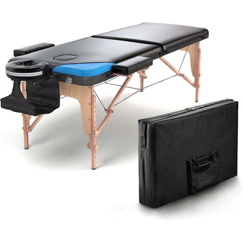 Lettino massaggio professionale 2 zone in legno richiudibile e trasportabile con