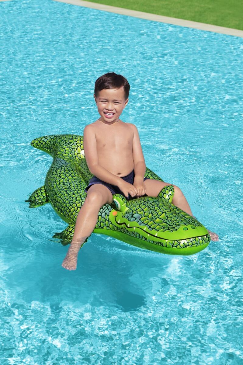 Bestway Buddy the Crocodile Pool Float, Kids Inflatable Ride-On with Handles 4/8