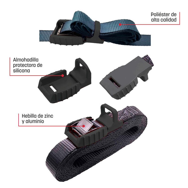 Pack 2 Chinchas de Amarre Magma De 3m Negro. De Alta Resistencia Y Calidad