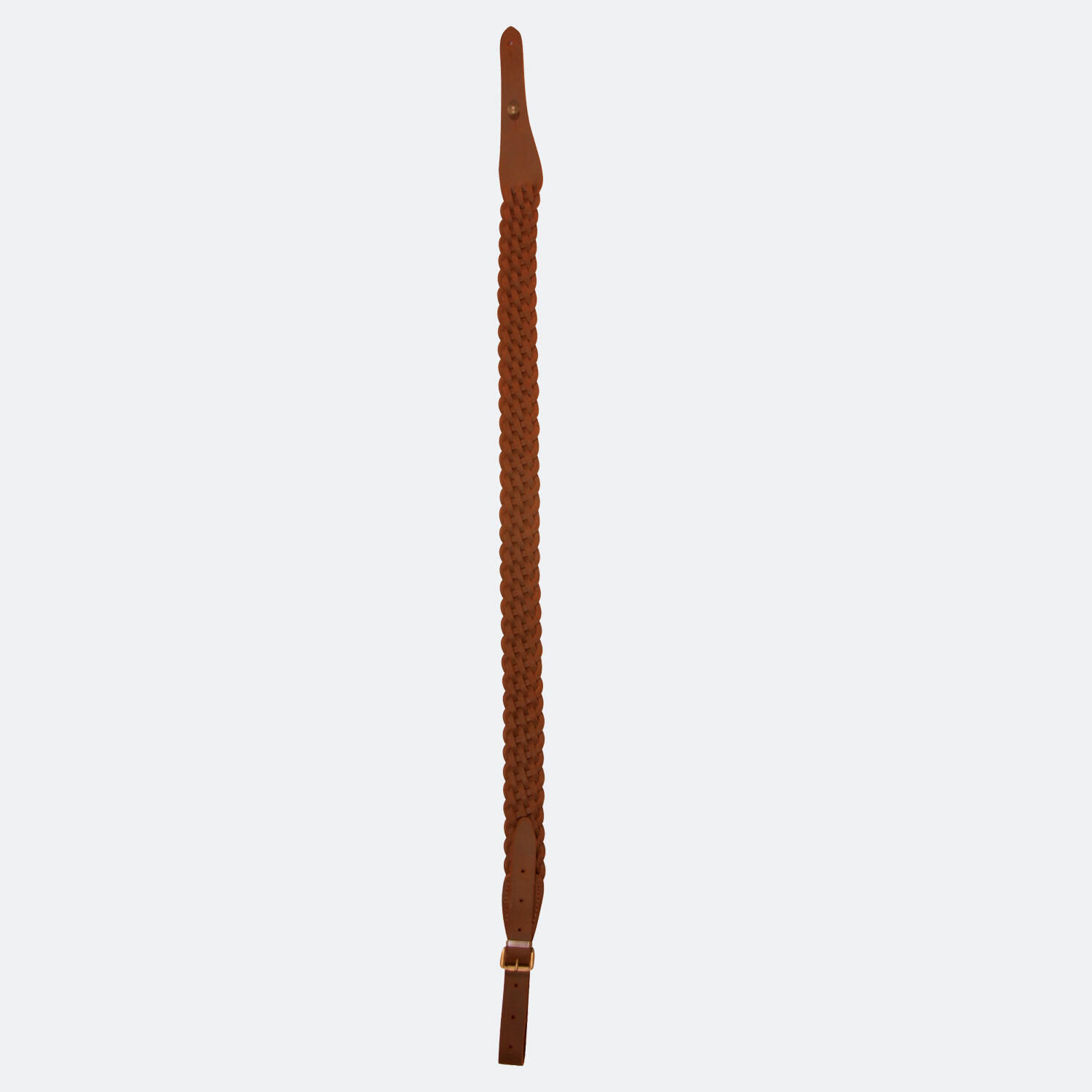 BRETELLE CARABINE TRESSÉE 8 BRINS - CHASSE - CUIR VIEILLI COUSU 1/1