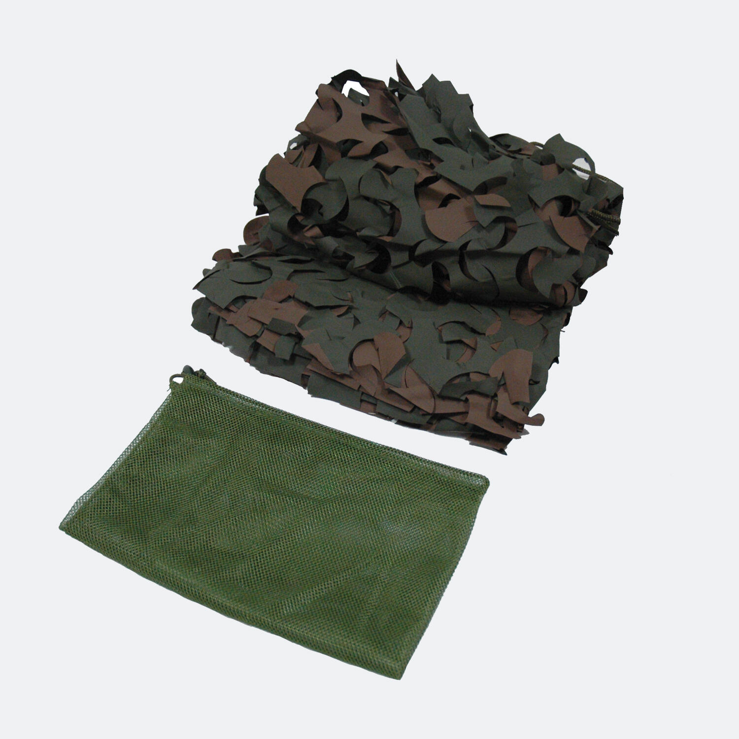 FUZYON CAMOUFLAGE FLEET - HUNTING - GROEN EN BRUIN - 3 x 1,40 - MET TASSEN
