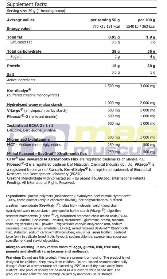 Amix MuscleCore OptiMass Beef Gainer 2,5 Kg 5/5