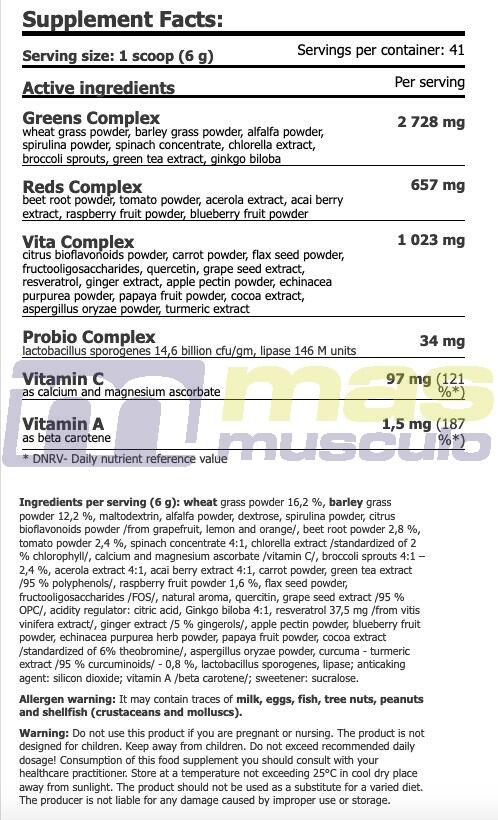 Greens & reds+ - 250g de Amix Nutrition 4/4