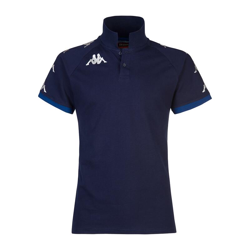 kappa polo maniche corte da uomo in cotone blu da calcio