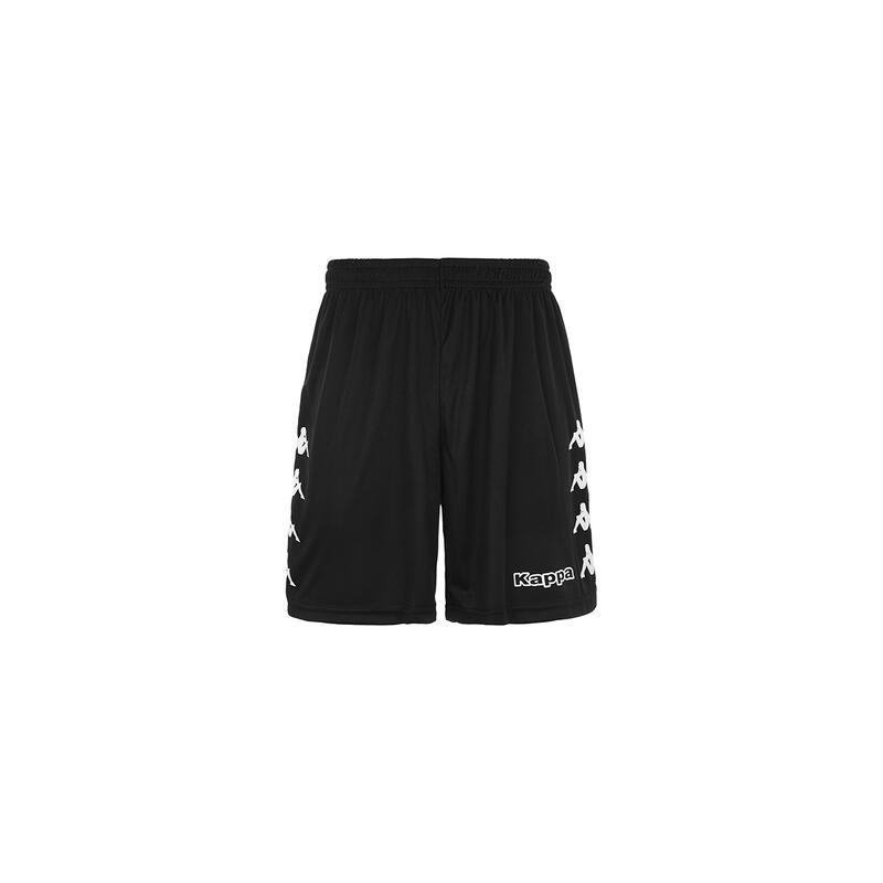 kappa pantaloncini da bambino in poliestere nero da calcio .