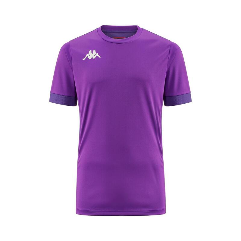 kappa t-shirt da uomo in poliestere viola da calcio