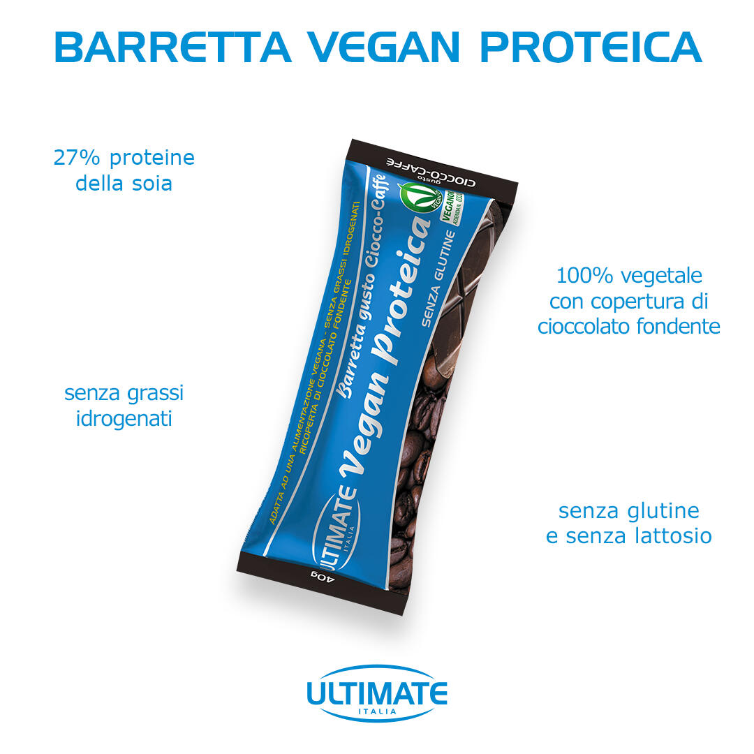 Integratore alimentare - VEGAN PROTEIN BAR CIOCCO/CAFFE'- 40g 4/6