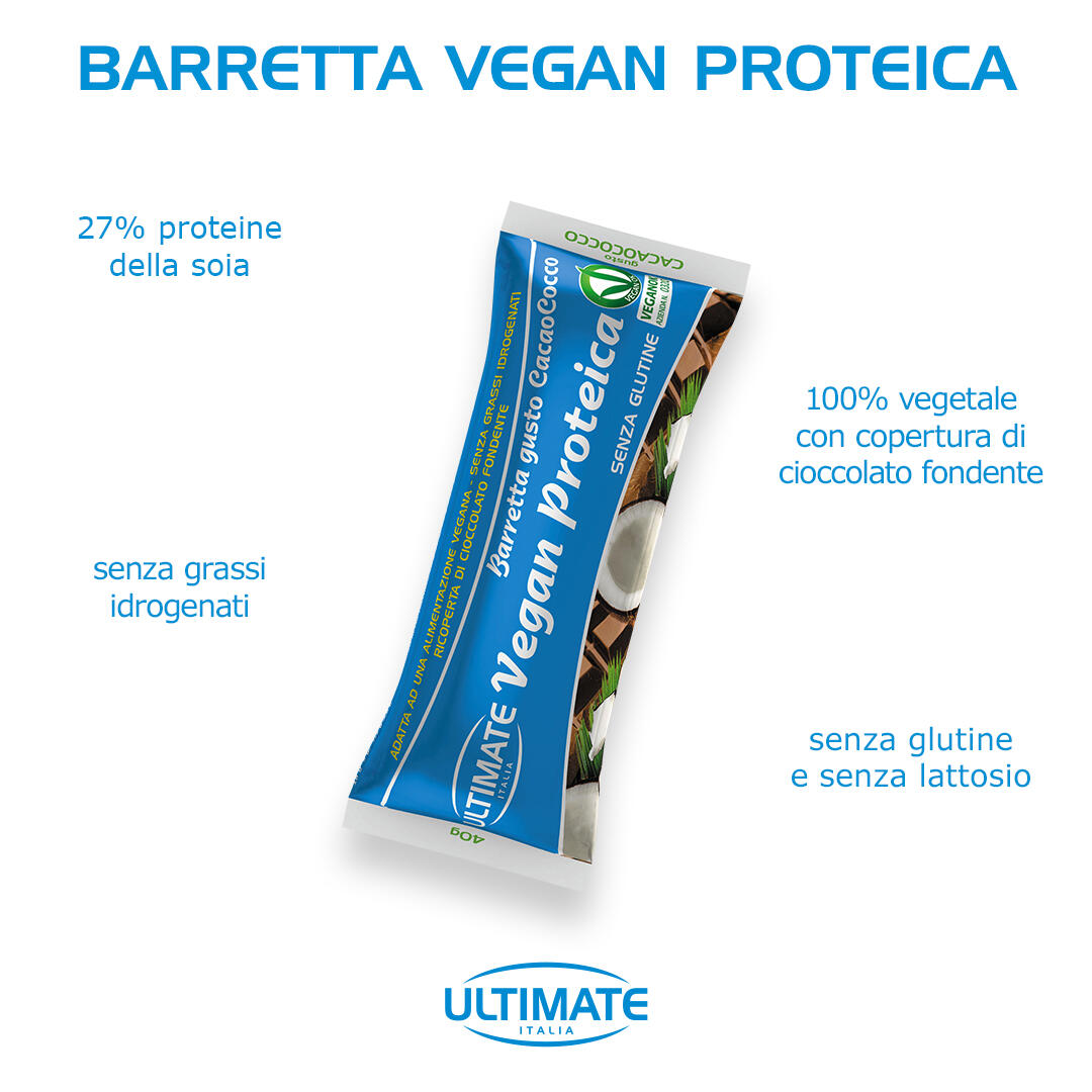 Integratore alimentare - BARRETTA VEGAN PROTEICA CACAO COCCO - 40g 4/5