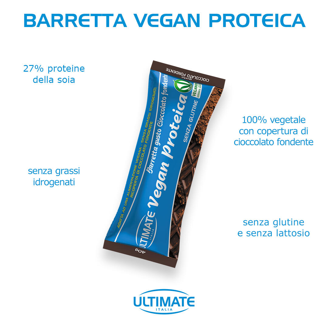 Integratore alimentare - BARRETTA VEGAN PROTEICA CIOCCOLATO FONDENTE - 40g 4/6