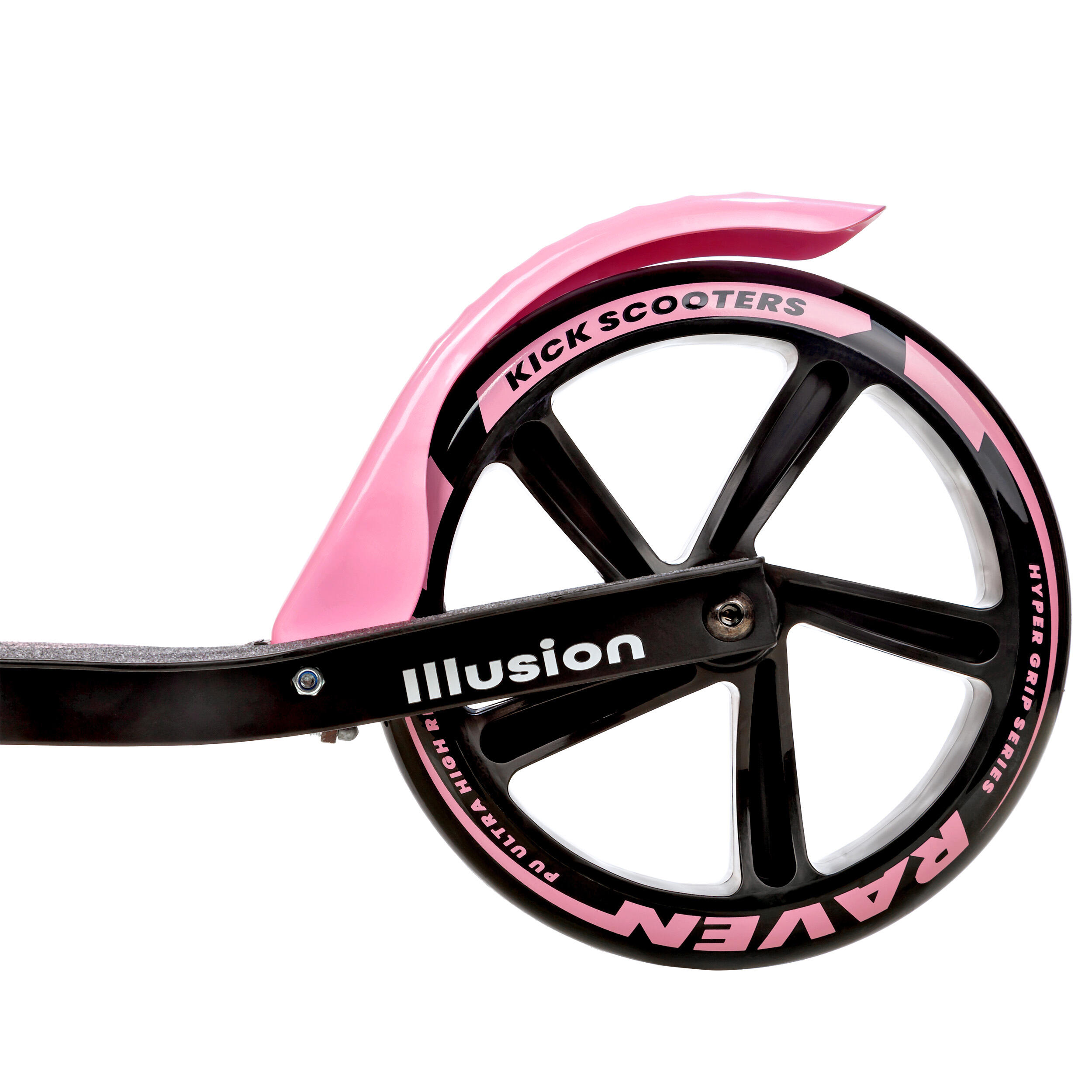 Monopattino da 200 mm con freno, campanello e portabottiglie Illusion Nero/Rosa 6/7
